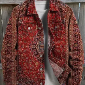 Derin Etnik Motif Desenli Ceket